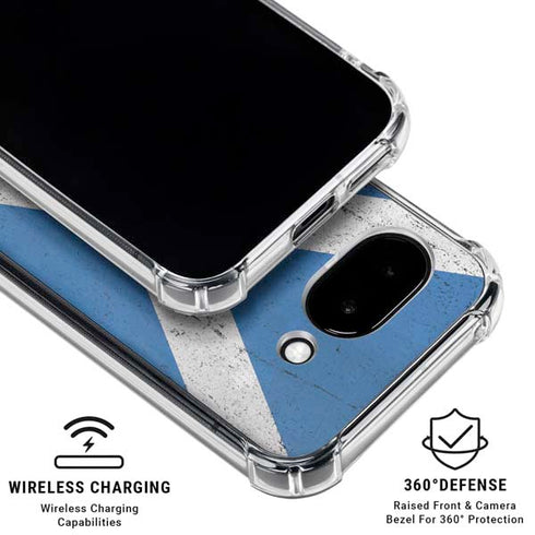 Scotland Flag Distressed Google Pixel 9a Clear Case